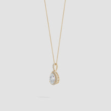 Lab-Grown Diamond Teardrop Pendant with Halo