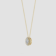 Prong-Set Oval Lab-Gown Diamond Halo Pendant