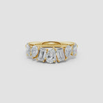 Load and play video in Gallery viewer, Lab-Grown Multi-Shape Diamond Contoured Wedding Ring
