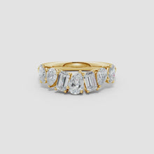 Lab-Grown Multi-Shape Diamond Contoured Wedding Ring