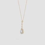 Load and play video in Gallery viewer, Prong-Set Lab-Grown Diamond Teardrop Halo Pendant with Accents
