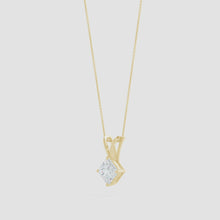 Lab-Grown Prong-Set Princess-Cut Diamond Solitaire V-Bale Pendant