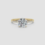 Load and play video in Gallery viewer, Lab Grown Round Diamond Hidden Halo Engagement Ring
