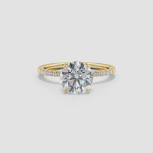 Lab Grown Round Diamond Hidden Halo Engagement Ring