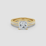 Load and play video in Gallery viewer, Lab-Grown Princess Cut Diamond Solitaire Ring with Milgrain Detailing

