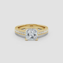 Lab-Grown Princess Cut Diamond Solitaire Ring with Milgrain Detailing