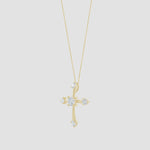 Load and play video in Gallery viewer, Lab-Grown Classic Diamond Budded Cross Pendant
