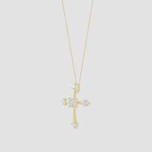 Lab-Grown Classic Diamond Budded Cross Pendant
