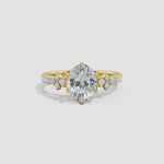 Load and play video in Gallery viewer, Lab-Grown Oval Diamond Side Stone Engagement Ring with Accents
