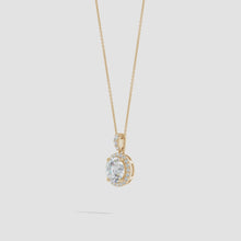Lab-Grown Round Diamond Dangle Pendant with Halo