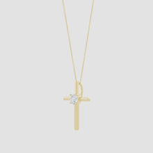 Prong-Set Round Lab-Grown Diamond Solitaire Cross Pendant