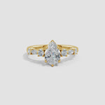Load and play video in Gallery viewer, Lab-Grown Classic Pear Shape Diamond Side Stone Engagement Ring
