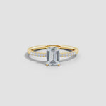 Load and play video in Gallery viewer, Lab-Grown Emerald-Cut Diamond Engagement Ring with Lab Diamond Accents
