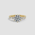 Load and play video in Gallery viewer, Lab-Grown Classic Round Diamond Side Stone Engagement Ring
