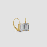 Load and play video in Gallery viewer, Emerald-Cut Lab-Grown Diamond Solitaire Leverback Earrings
