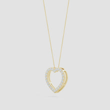 Lab-Grown Prong-Set Diamond Open Heart Pendant