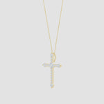 Load and play video in Gallery viewer, Lab-Grown Prong-Set Diamond Budded Cross Pendant
