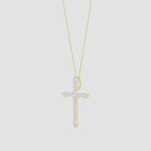 Lab-Grown Prong-Set Diamond Budded Cross Pendant