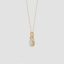 Lab-Grown Round Diamond Solitaire Infinity Knot Pendant