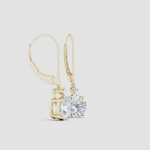 Prong-Set Round Lab-Grown Diamond Leverback Dangle Earrings
