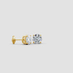 Load and play video in Gallery viewer, Lab-Grown Basket-Set Solitaire Diamond Stud Earrings

