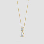 Load and play video in Gallery viewer, Lab-Grown Solitaire Pear Diamond Drop Pendant with Accent
