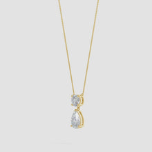 Lab-Grown Solitaire Pear Diamond Drop Pendant with Accent