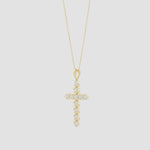 Load and play video in Gallery viewer, Lab-Grown Prong and Bar Set Diamond Cross Pendant
