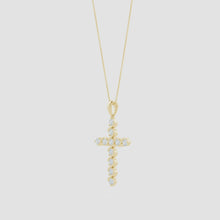 Lab-Grown Prong and Bar Set Diamond Cross Pendant