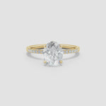 Load and play video in Gallery viewer, Lab-Grown Oval Diamond Hidden Halo Engagement Ring
