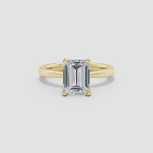 Lab-Grown Emerald Cut Diamond Reverse Tapered Setting Solitaire Engagement Ring
