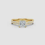 Load and play video in Gallery viewer, Lab-Grown Peg Head Princess-Cut Diamond Twist Shank Engagement Ring
