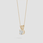 Load and play video in Gallery viewer, Prong-Set Round Lab-Grown Diamond Solitaire V-Bale Pendant
