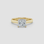 Load and play video in Gallery viewer, Lab-Grown Princess Cut Diamond Knife Edge Setting Grid Engagement Ring
