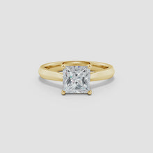 Lab-Grown Princess Cut Diamond Knife Edge Setting Grid Engagement Ring