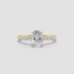 Load and play video in Gallery viewer, Lab-Grown Solitaire Oval Diamond Engagement Ring
