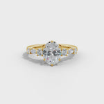 Load and play video in Gallery viewer, Lab-Grown Classic Oval Diamond Side Stone Engagement Ring
