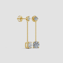 Lab-Grown Yard Chain Diamond Drop Earrings