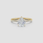 Load and play video in Gallery viewer, Lab-Grown Pear Shape Diamond Hidden Halo Engagement Ring
