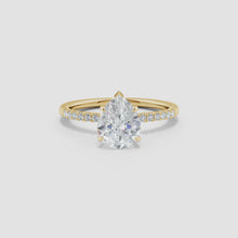 Lab-Grown Pear Shape Diamond Hidden Halo Engagement Ring