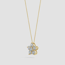 Round Lab-Grown Diamond Floral Cluster Pendant