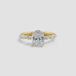Load and play video in Gallery viewer, Oval Lab-Grown Diamond Engagement Ring with Marquise Accent
