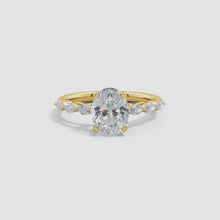 Oval Lab-Grown Diamond Engagement Ring with Marquise Accent