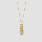 Load and play video in Gallery viewer, Lab-Grown Oval Diamond Solitaire Infinity Knot Pendant
