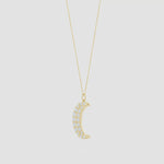 Load and play video in Gallery viewer, Lab-Grown Pave-Set Diamond Crescent Moon Pendant
