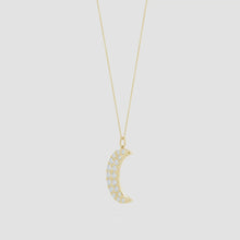 Lab-Grown Pave-Set Diamond Crescent Moon Pendant