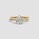 Load and play video in Gallery viewer, Lab-Grown Pear-Shaped Diamond Twisted Shank Engagement Ring
