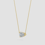 Load and play video in Gallery viewer, East-West Pear-Shaped Lab-Grown Diamond Solitaire Pendant
