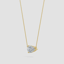East-West Pear-Shaped Lab-Grown Diamond Solitaire Pendant