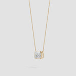 Load and play video in Gallery viewer, Lab-Grown East-West Bezel-Set Emerald-Cut Diamond Pendant

